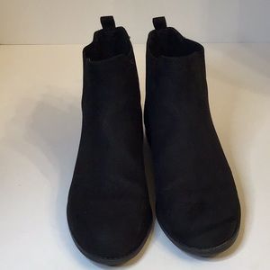 Primark Black Suede Ankle Boots Sz 8 